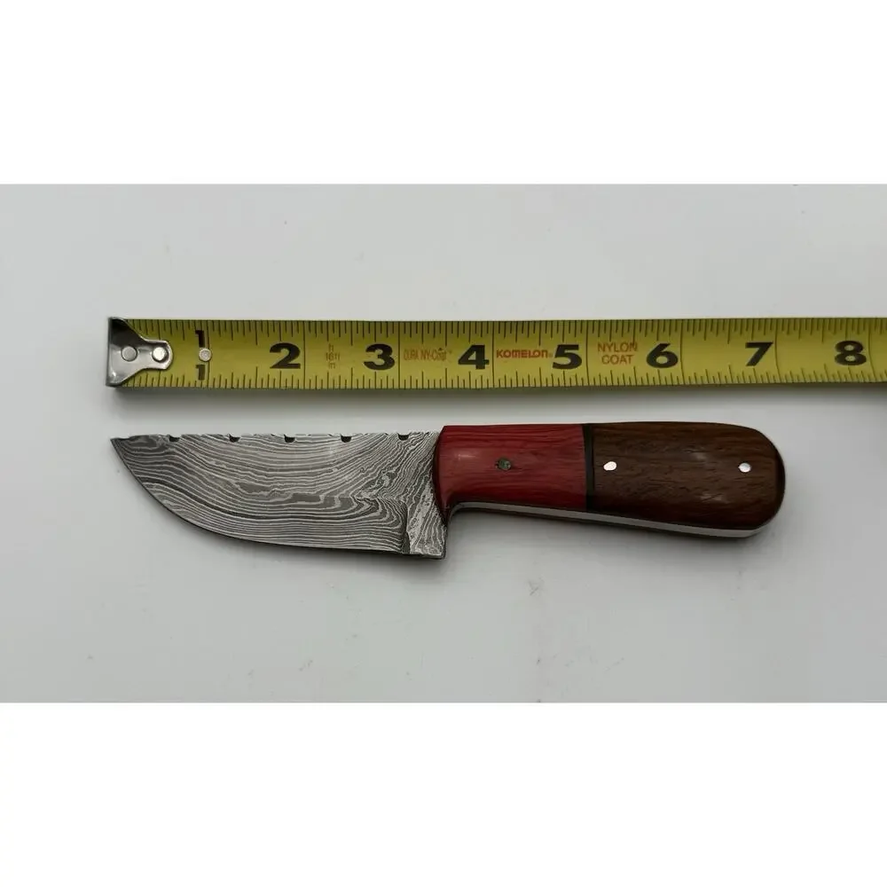 Handmade Damascus Steel Fixed Blade Knife w/ Leather Sheath – Pakistan Made NEW